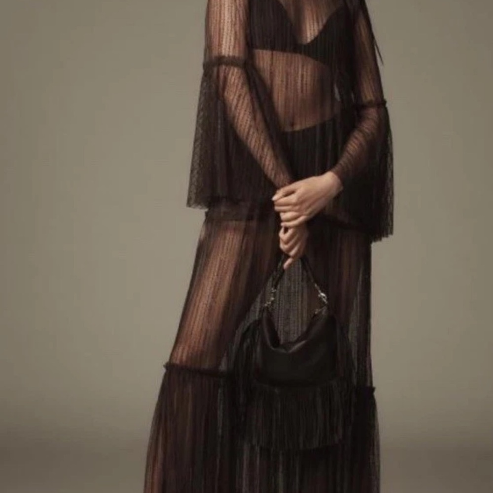 NWT Anthropologie black sheer - lace dress